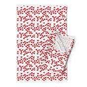 Pastel love hearts tossed hand drawn illustration pattern scandinavian style in red Small