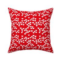 Pastel love hearts tossed hand drawn illustration pattern scandinavian style in red Small