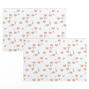 Sweet love scandinavian hearts cool pastel blue valentine and wedding theme beige SMALL