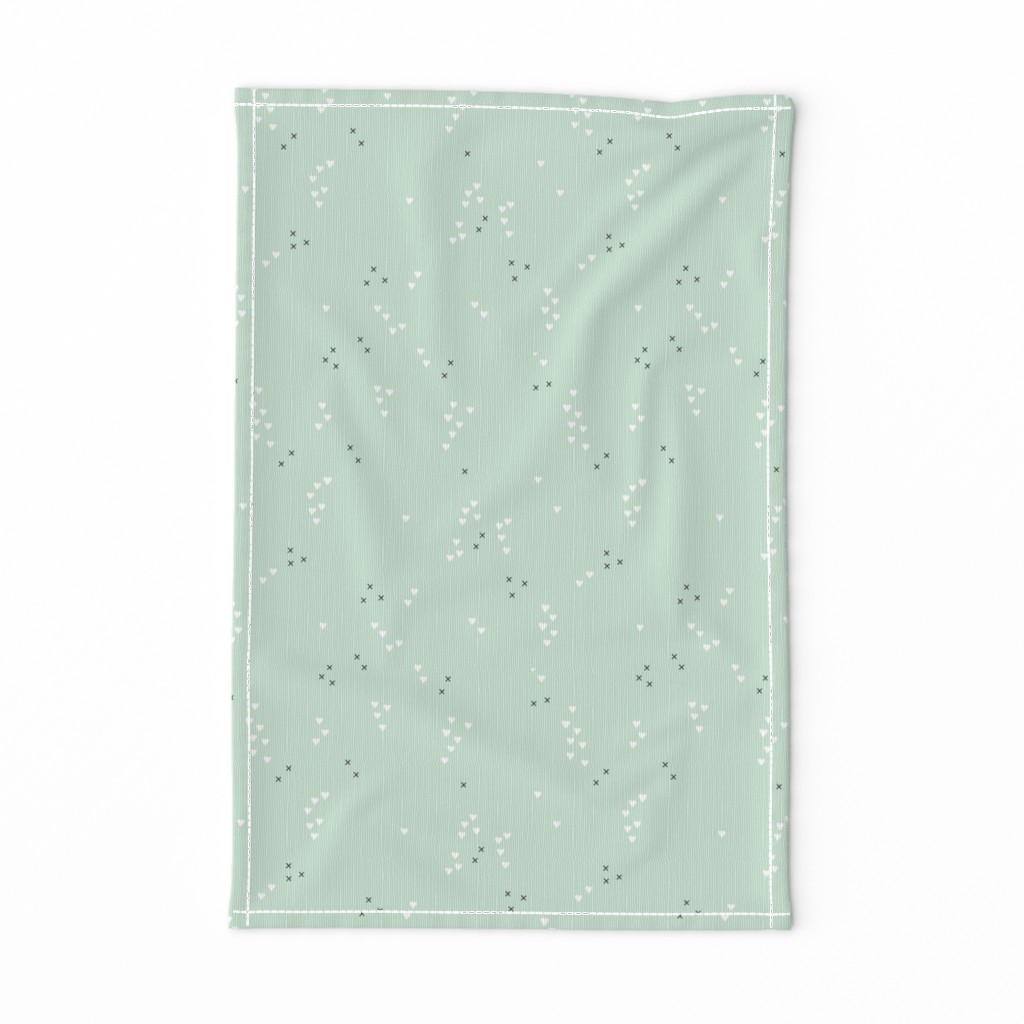 Romantic love and cupid xoxo valentine print mint