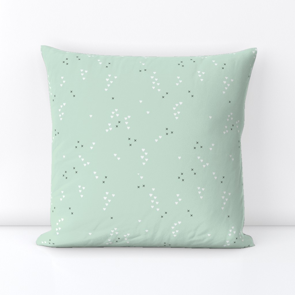 Romantic love and cupid xoxo valentine print mint