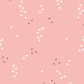 Romantic love and cupid xoxo valentine print pink