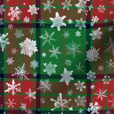 Christmas snowflake tartan (Maxwell tartan, large snowflakes, 3" squares)