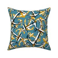 Anchors Ahoy in Teal & Mustard