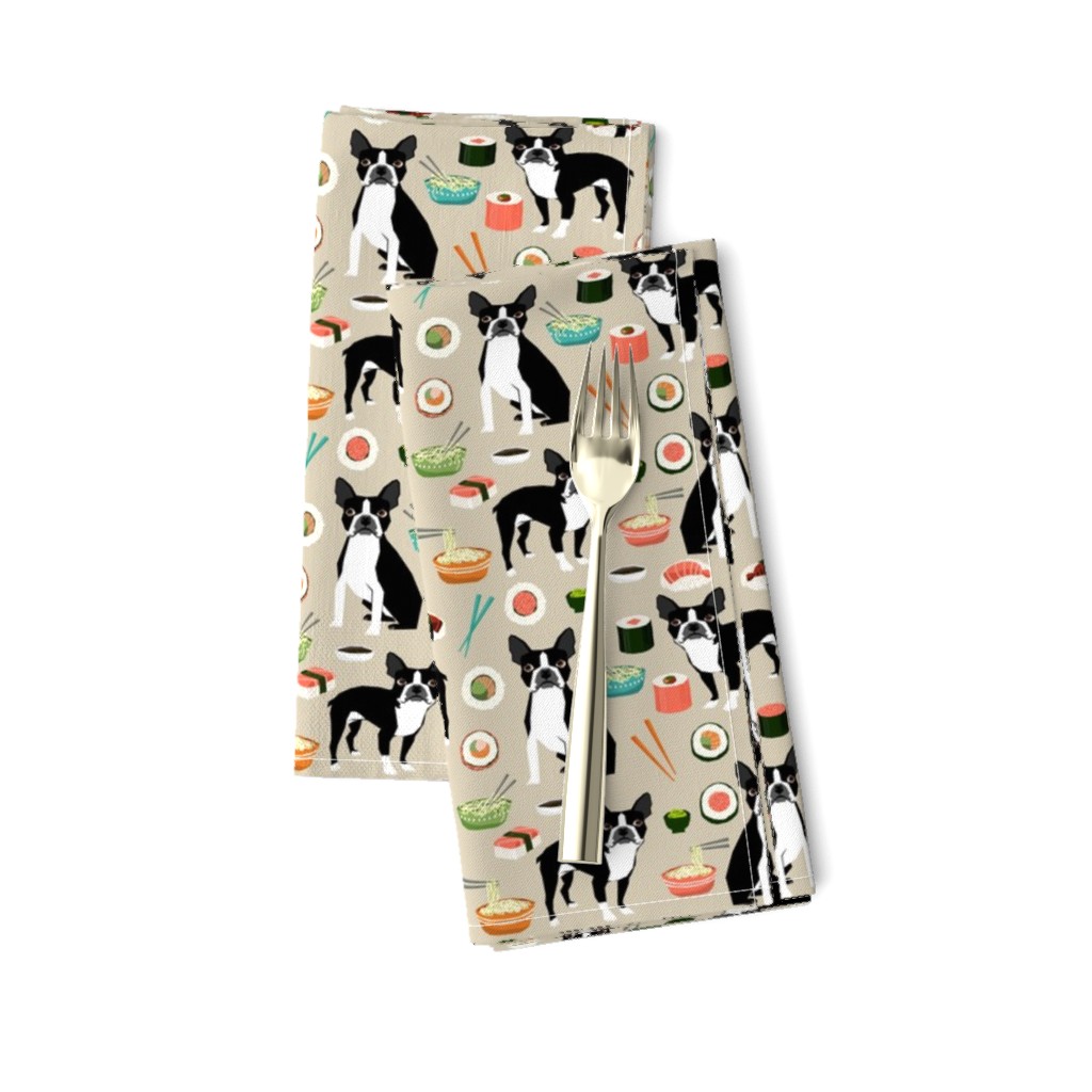 boston terrier sushi fabric cute japanese food design kawaii crafts and sewing