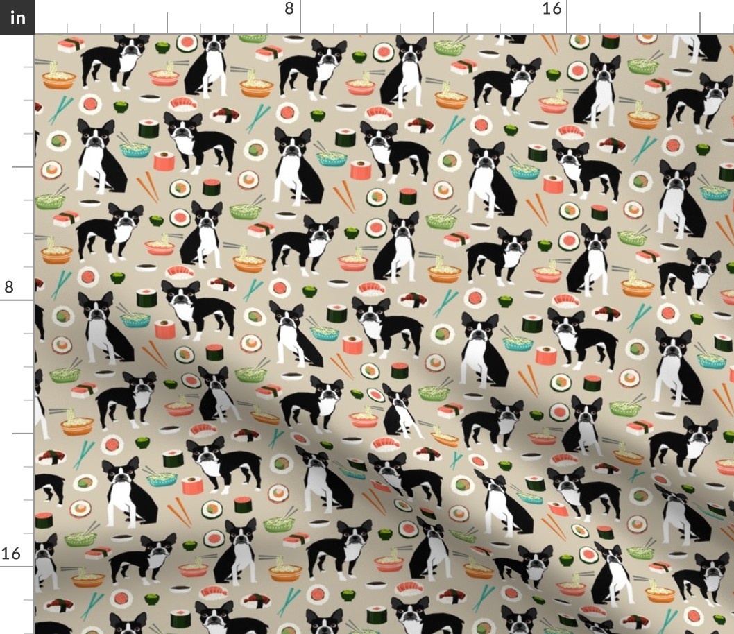 boston terrier sushi fabric cute japanese food design kawaii crafts and sewing
