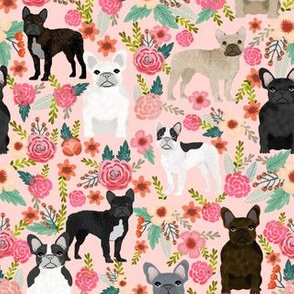 frenchie florals fabric cute french bulldogs fabrics best pet designs