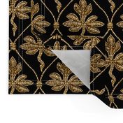 Elizabeth I. Phoenix Portrait Fabric- Black/Gold - No Pearls