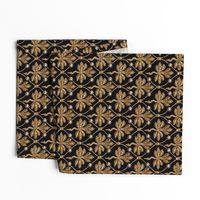 Elizabeth I. Phoenix Portrait Fabric- Black/Gold - With Pearls