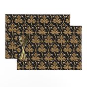 Elizabeth I. Phoenix Portrait Fabric- Black/Gold - With Pearls