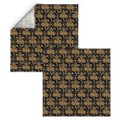 Elizabeth I. Phoenix Portrait Fabric- Black/Gold - With Pearls