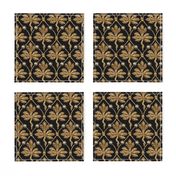 Elizabeth I. Phoenix Portrait Fabric- Black/Gold - With Pearls