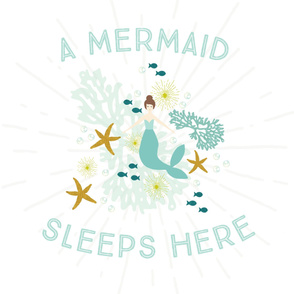 A Mermaid Sleeps Here Baby Blanket // Brunette