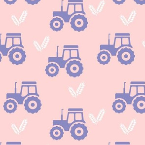 Pink tractor farm girl