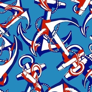 Anchors Ahoy in Blue & Red