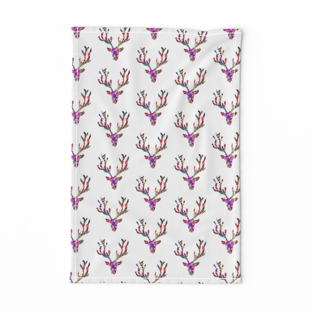 Vibrant Floral Boho Deer Pattern