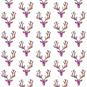 Vibrant Floral Boho Deer Pattern