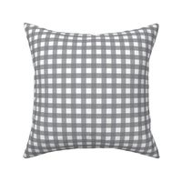 Traditional Classic Check Gingham || White and Gray grey Neutral Home Decor Tartan _ Miss Chiff designs