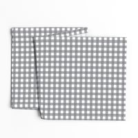 Traditional Classic Check Gingham || White and Gray grey Neutral Home Decor Tartan _ Miss Chiff designs