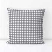 Traditional Classic Check Gingham || White and Gray grey Neutral Home Decor Tartan _ Miss Chiff designs