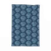 Japanese Fabric Stamp Flower - close - indigo - adj-2012