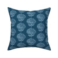 Japanese Fabric Stamp Flower - close - indigo - adj-2012