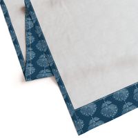 Japanese Fabric Stamp Flower - close - indigo - adj-2012