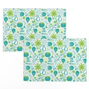 Design Sew Creativity - Sewing Typography White Aqua Green Regular Scale