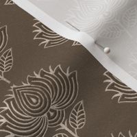 Japanese Fabric Stamp Flower_close_brown