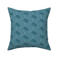 Japanese Fabric Stamp Flower_close_turquoise-blue