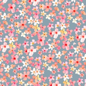 Navy and Pink Watercolor Daisy Flowers
