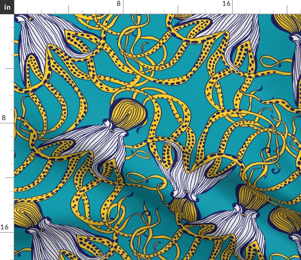 Octapus Teal & Yellow