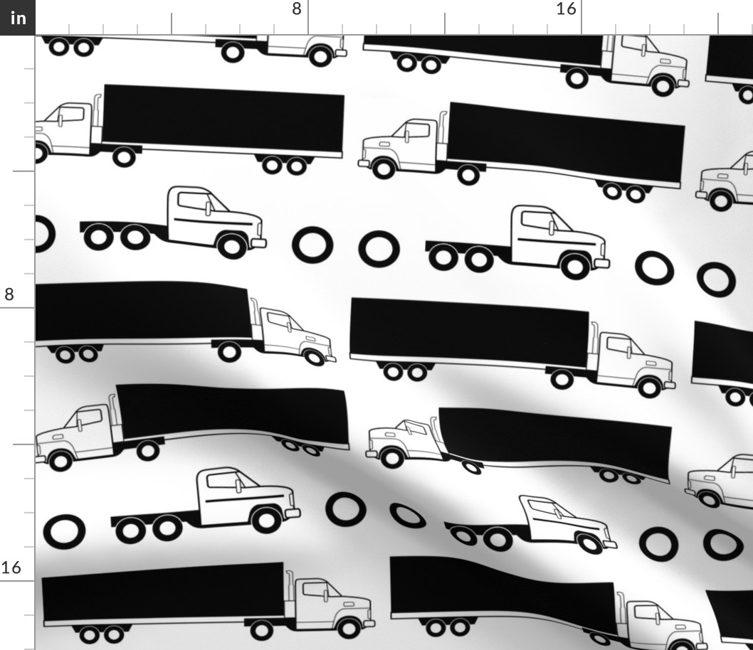 Black and White Truck Fabric