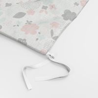 *New* smaller Scattered Flowers // by petite_circus // black and white mint coral peach // cute baby kids nursery //