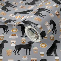 great dane coffee fabric grey cute dogs design black great danes design