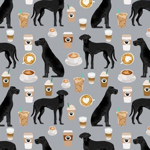 great dane coffee fabric grey cute dogs design black great danes design