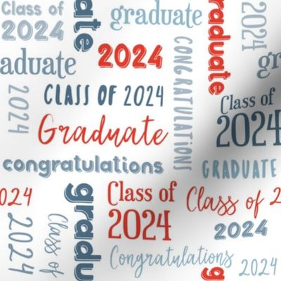 Class of 2024 Graduation in Blue, Gray and Red © Jennifer Garrett