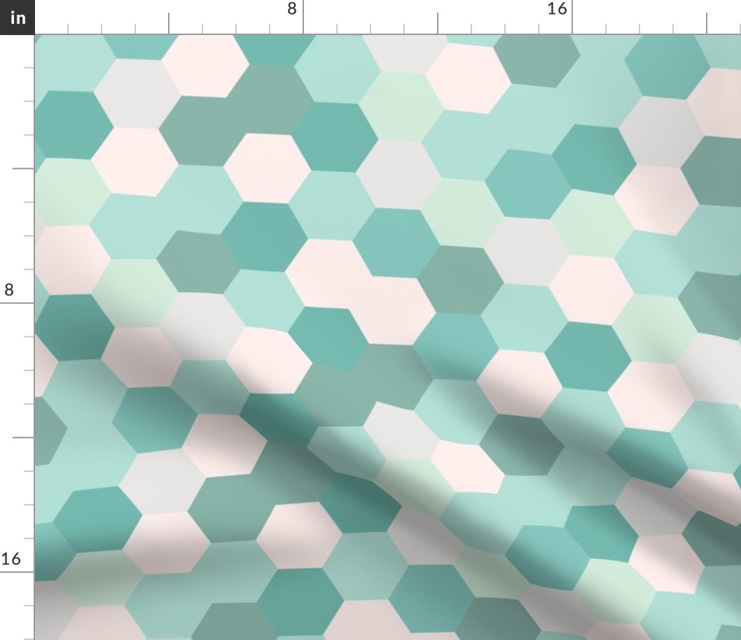 mermaid hexagons // aqua