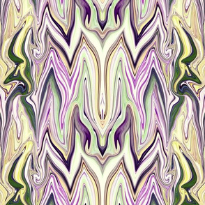 Dancing Prisms - A Fantastical Surreal World of Ogres and Gargoyles in Pastels of Lilac - Yellow - Green