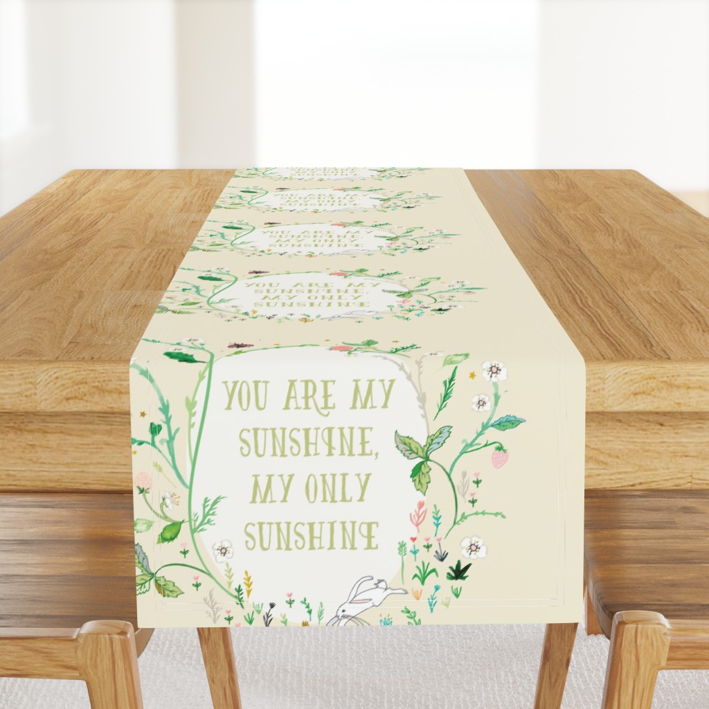 You are  my sunshine  18" sq. panel (cream)