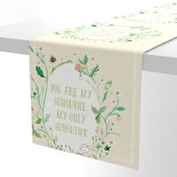 You are  my sunshine  18" sq. panel (cream)