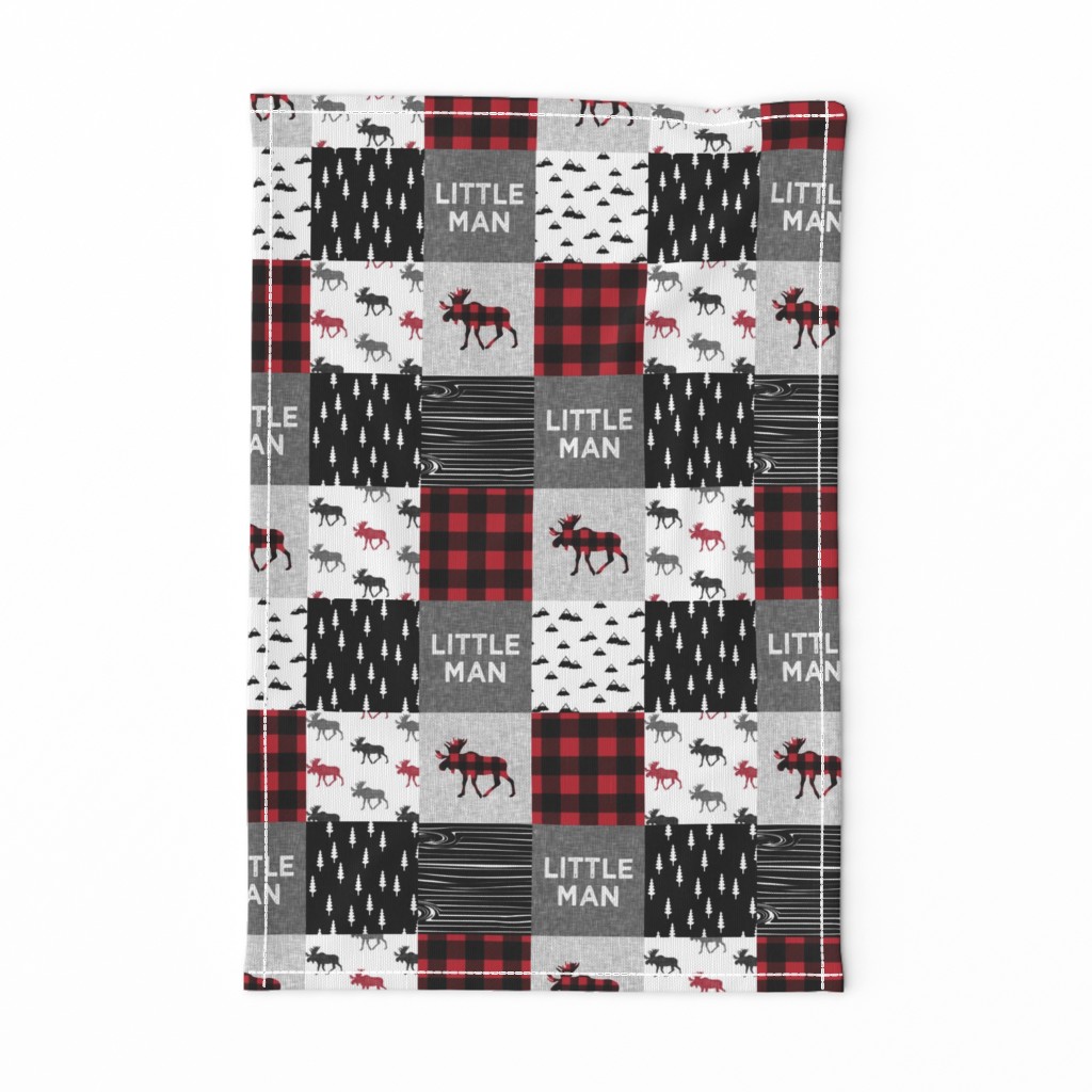 3" small scale - little man patchwork quilt top || buffalo plaid