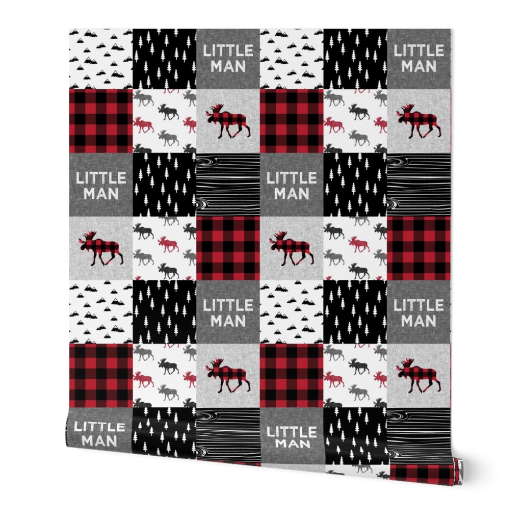 3" small scale - little man patchwork quilt top || buffalo plaid