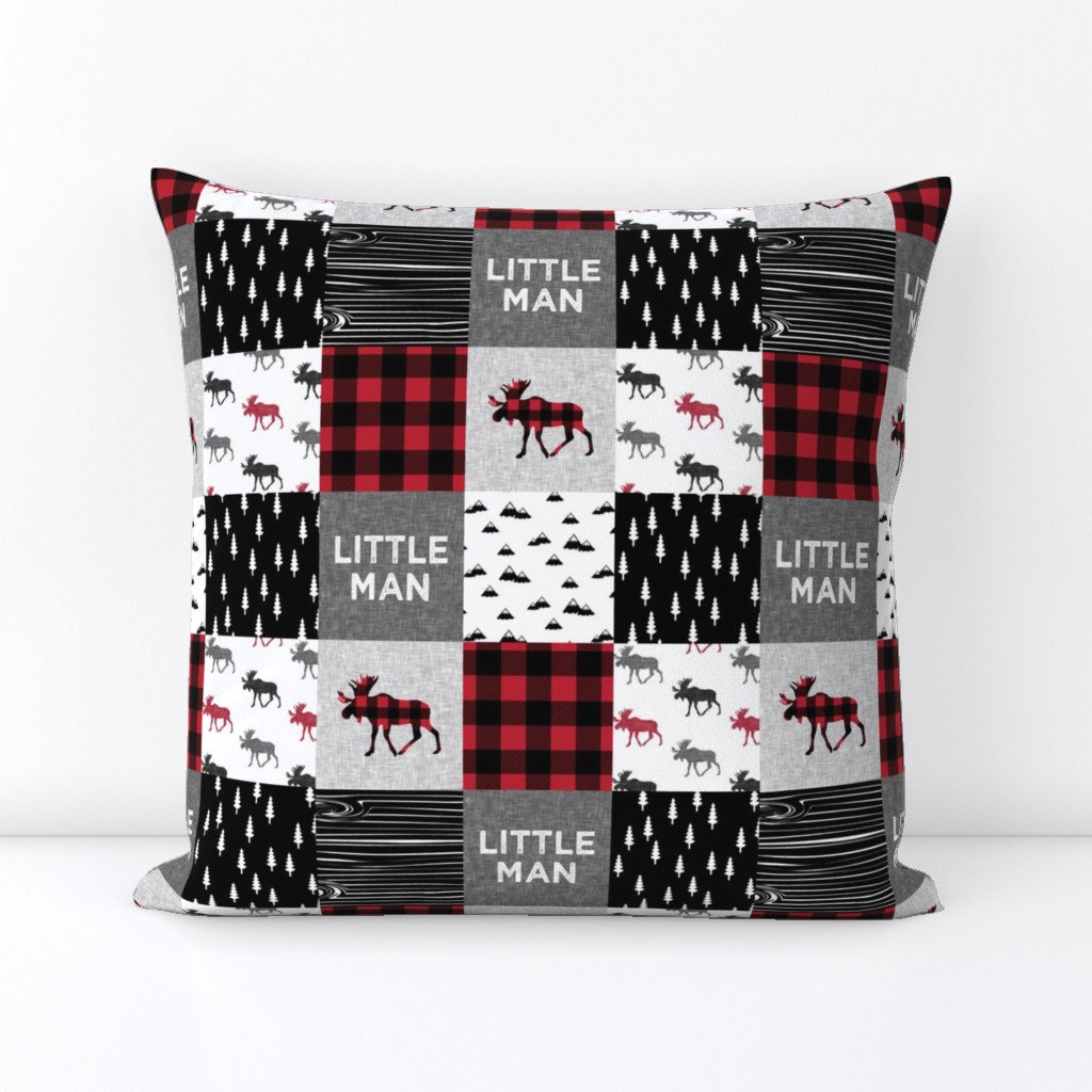 3" small scale - little man patchwork quilt top || buffalo plaid
