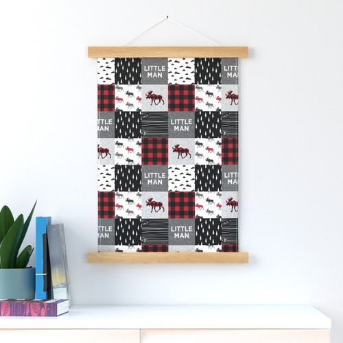 3" small scale - little man patchwork quilt top || buffalo plaid