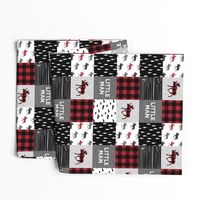 3" small scale - little man patchwork quilt top || buffalo plaid