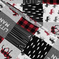 3" small scale - little man patchwork quilt top || buffalo plaid