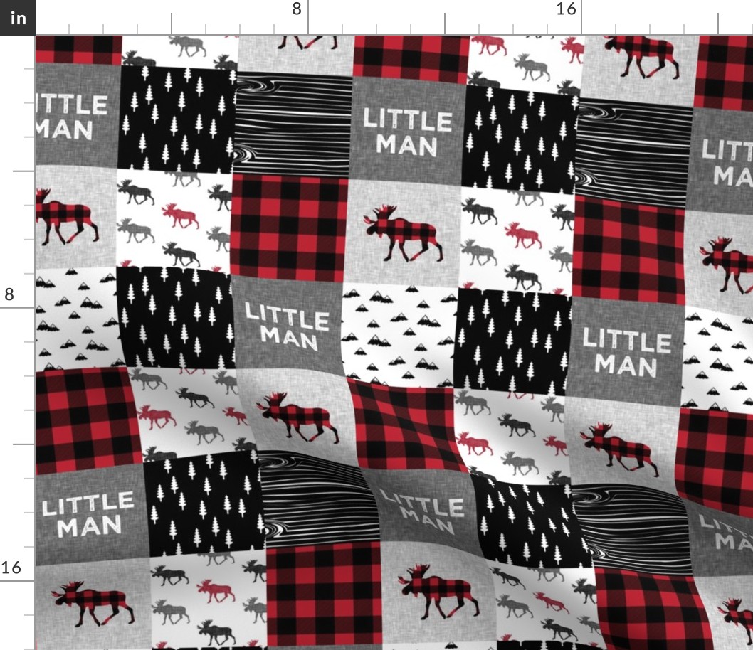 3" small scale - little man patchwork quilt top || buffalo plaid