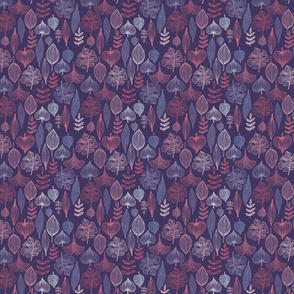 Blue and pink leaves pattern