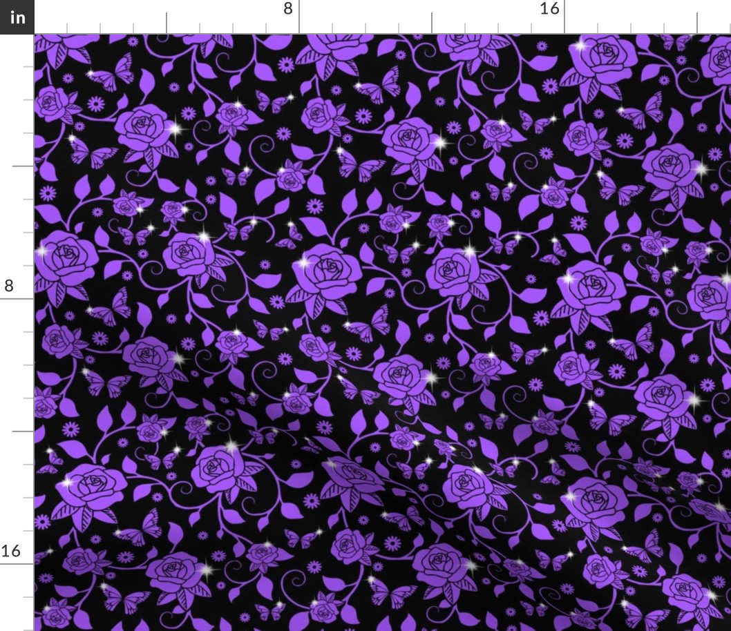 purple glitter flower